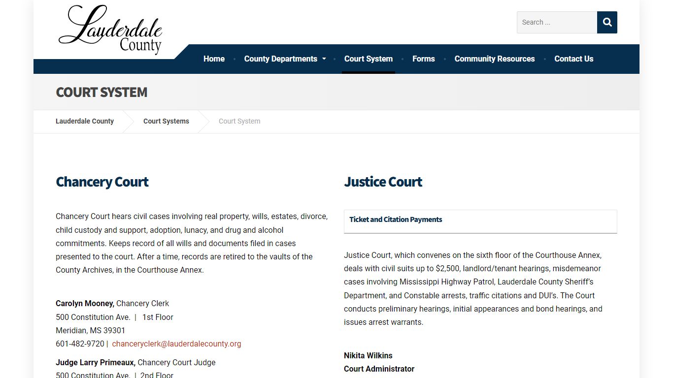 Court System – Lauderdale County